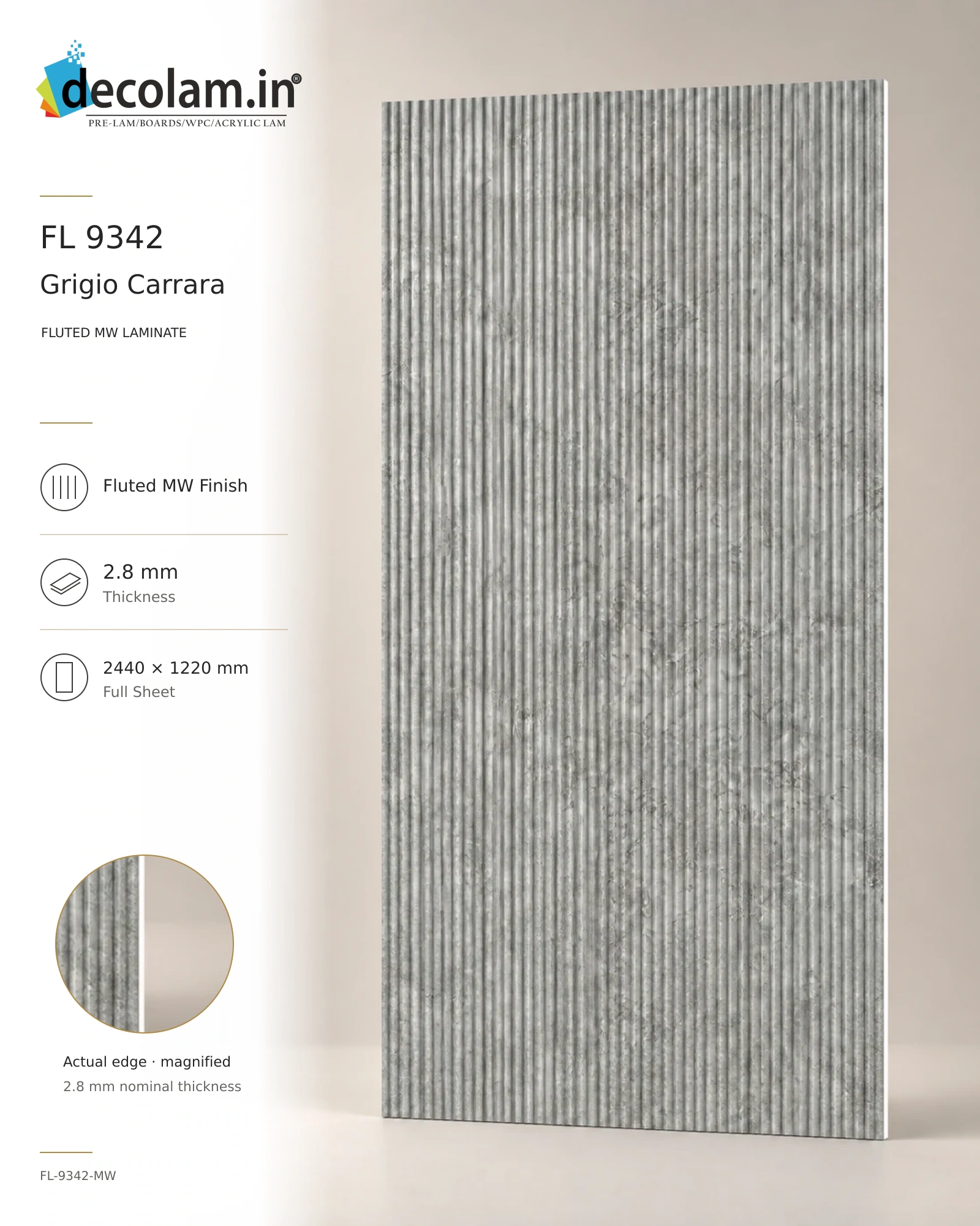 Grigio Carrara Fluted