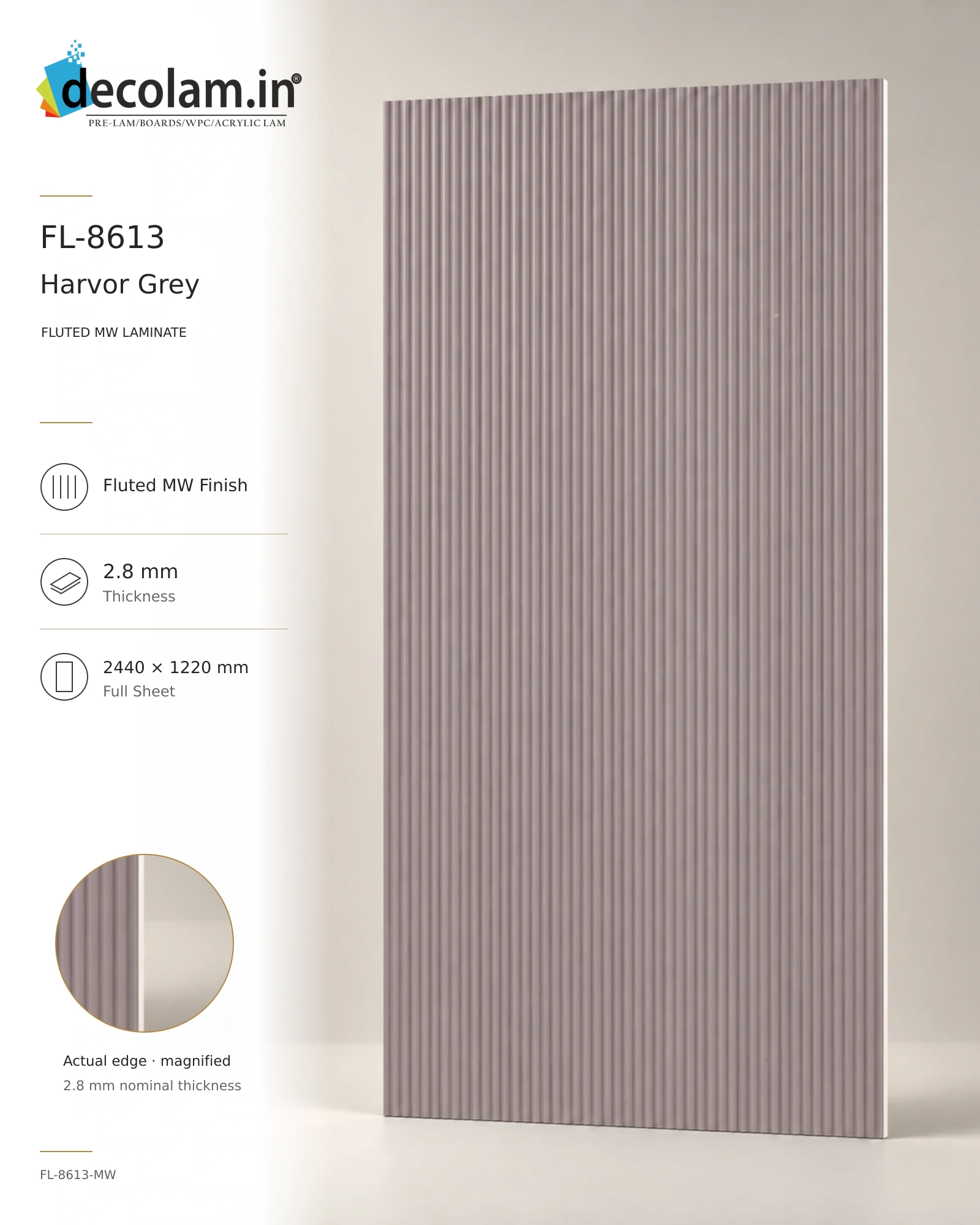 Harvor Grey Fluted