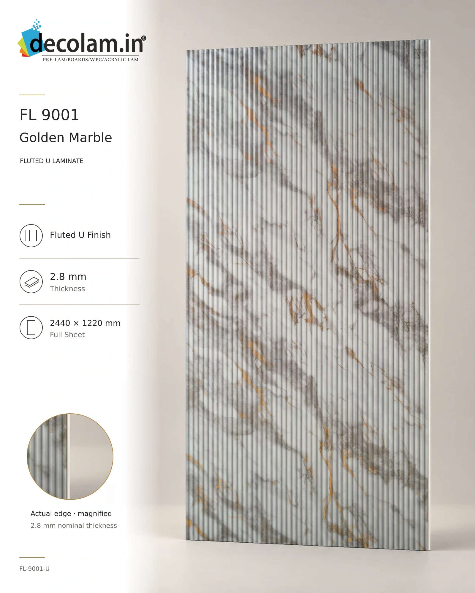 Golden Marble Fluted