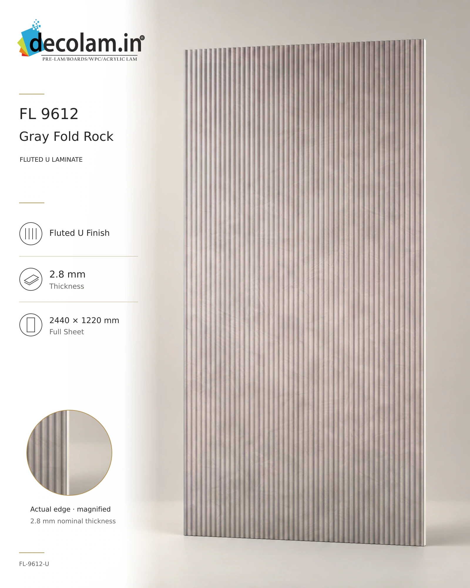Gray Fold Rock Fluted
