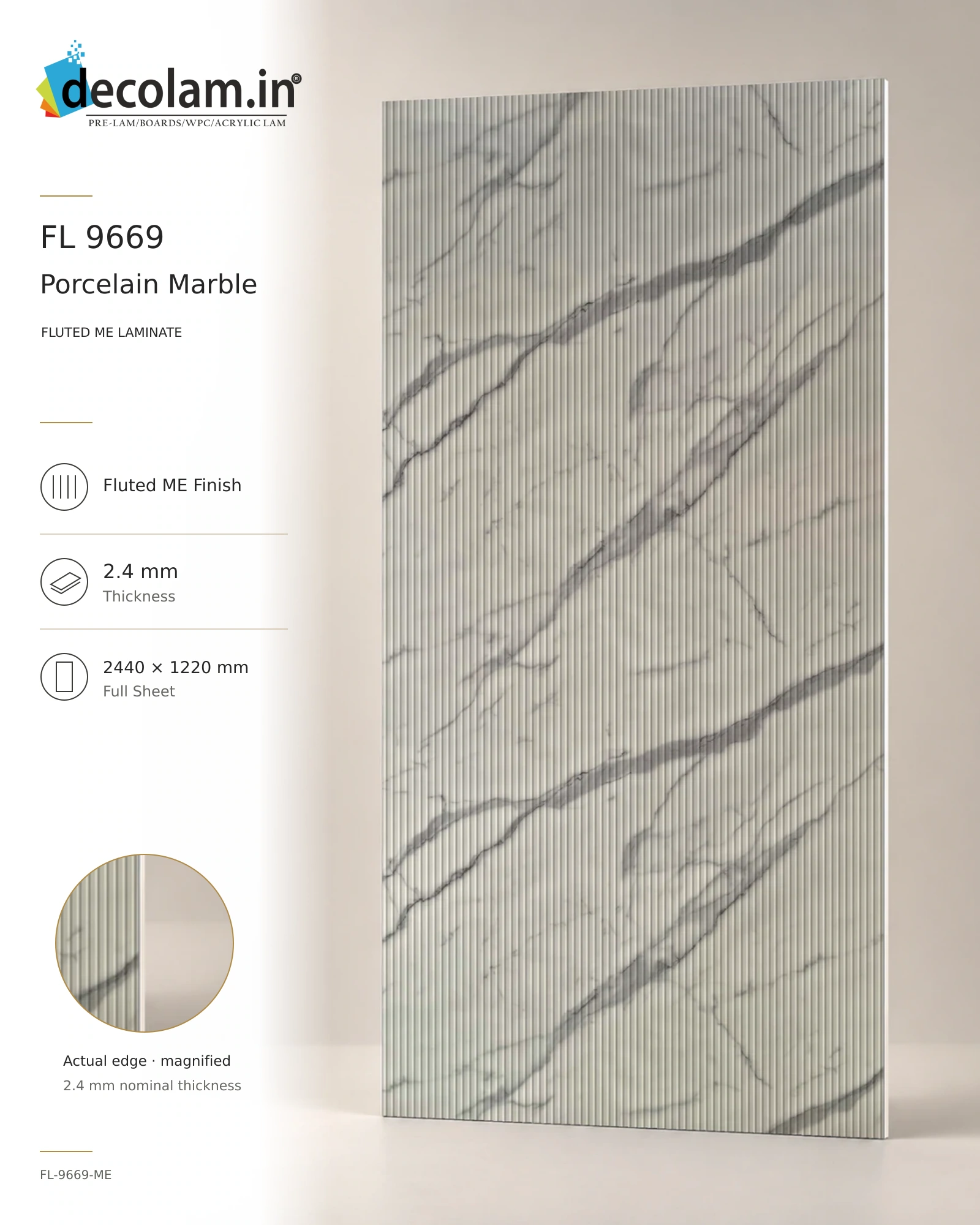 Porcelain Marble Fluted