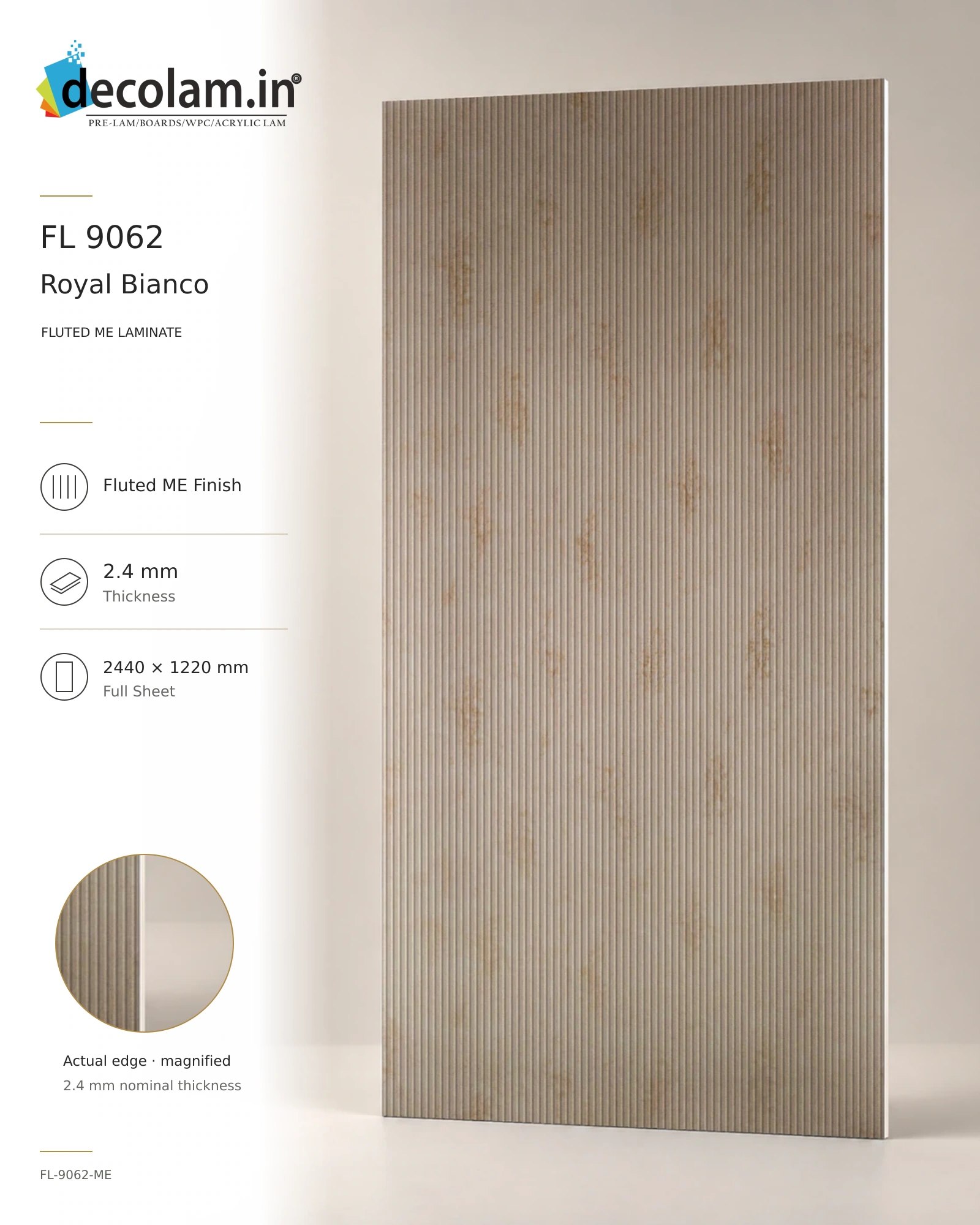Royal Bianco Fluted