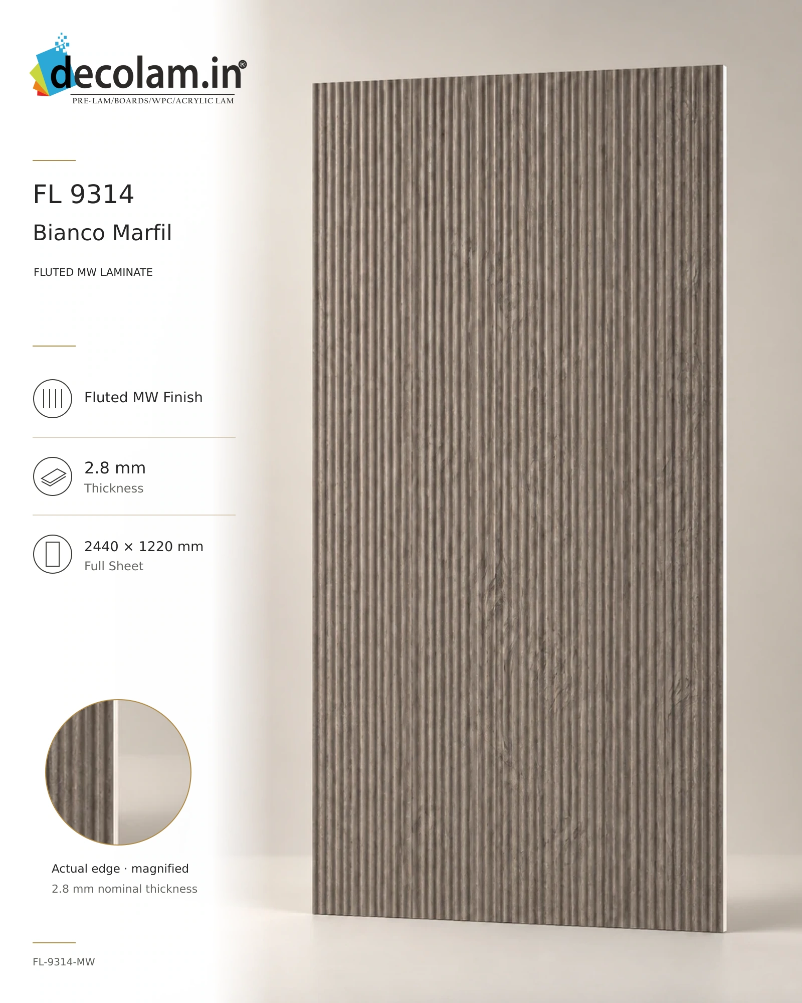 Bianco Marfil Fluted