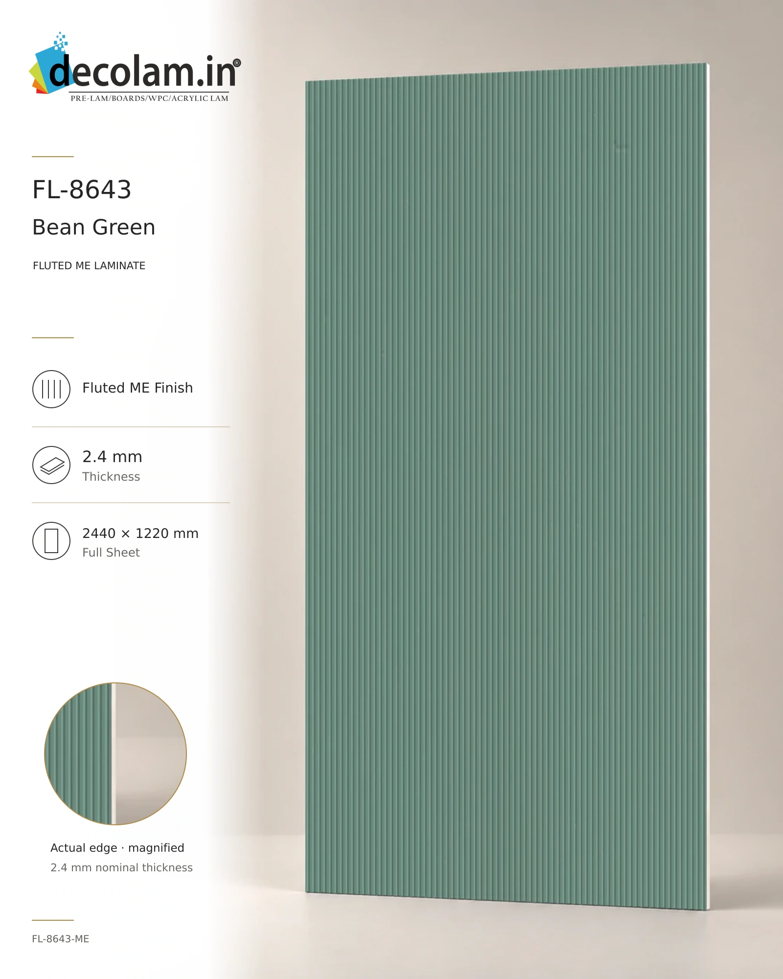 Bean Green Fluted