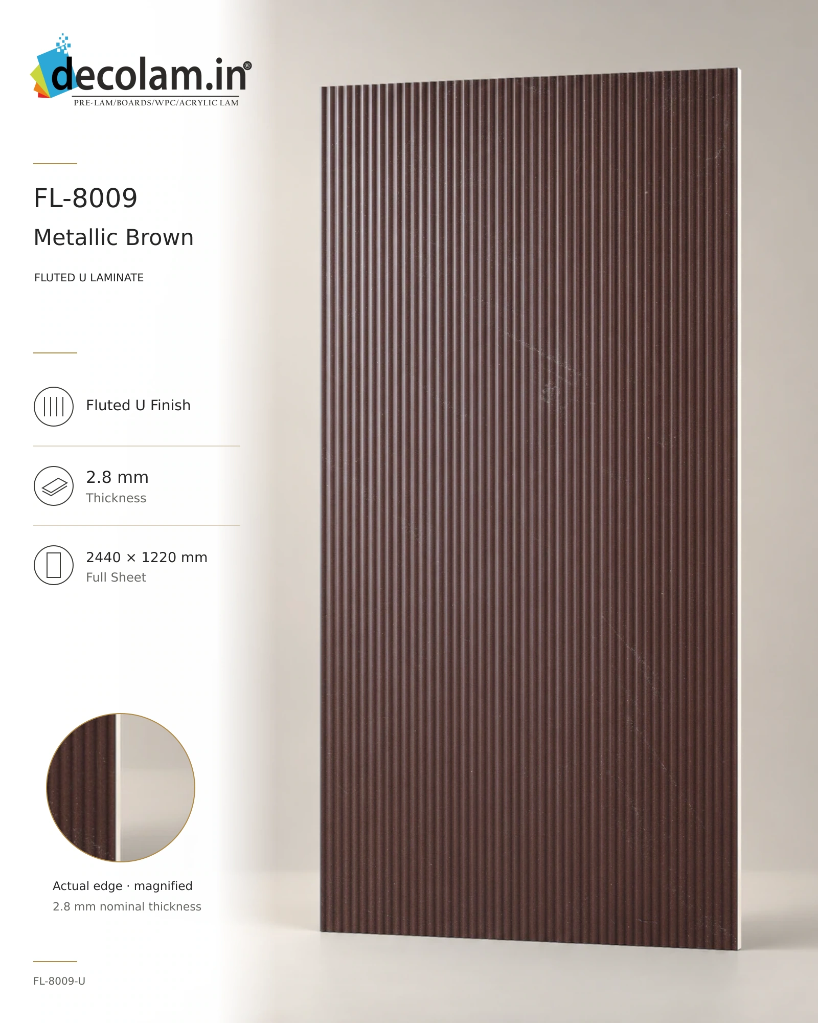 Metallic Brown — FL-8009-U — 2.8 mm
