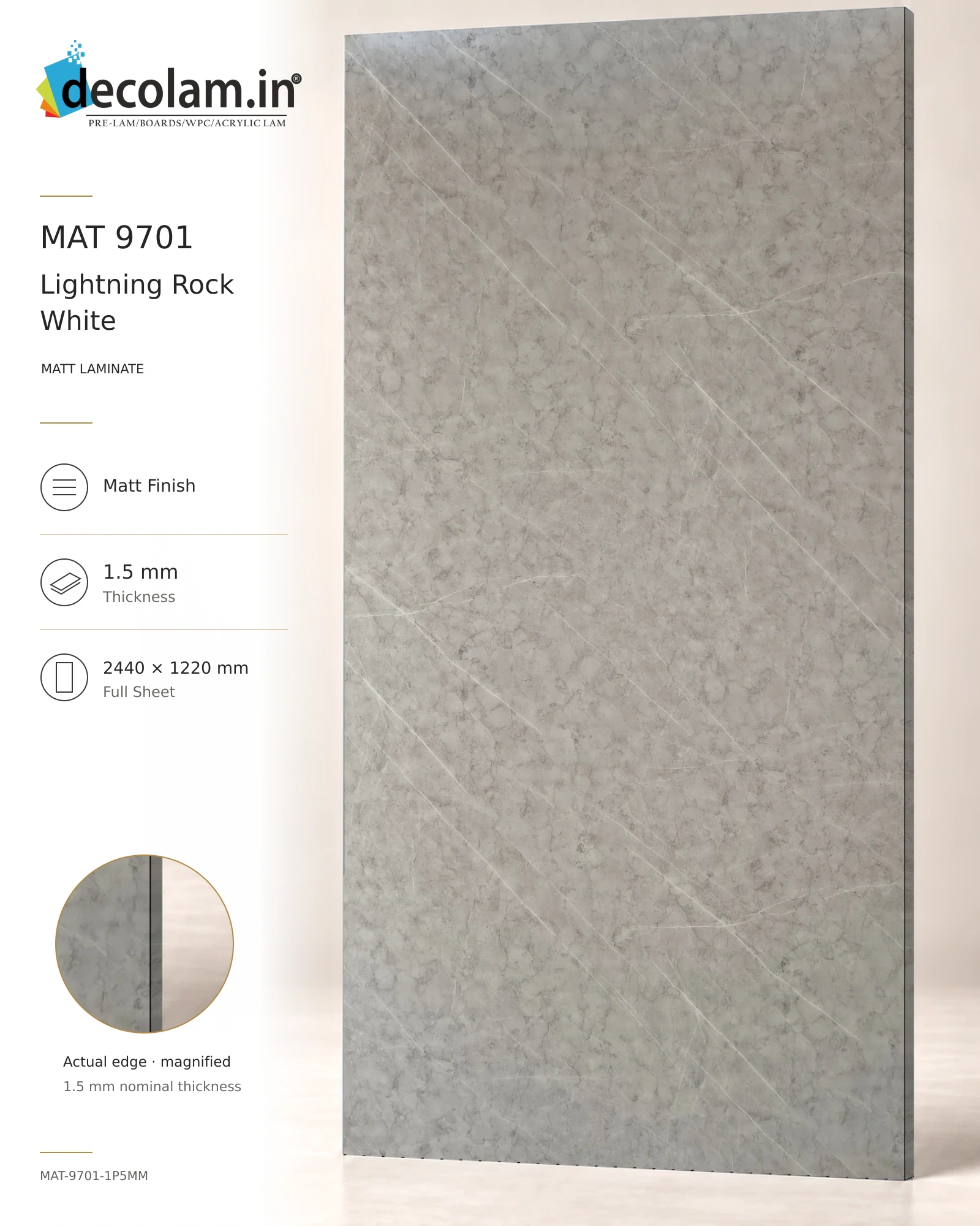 Lightning Rock White Matt