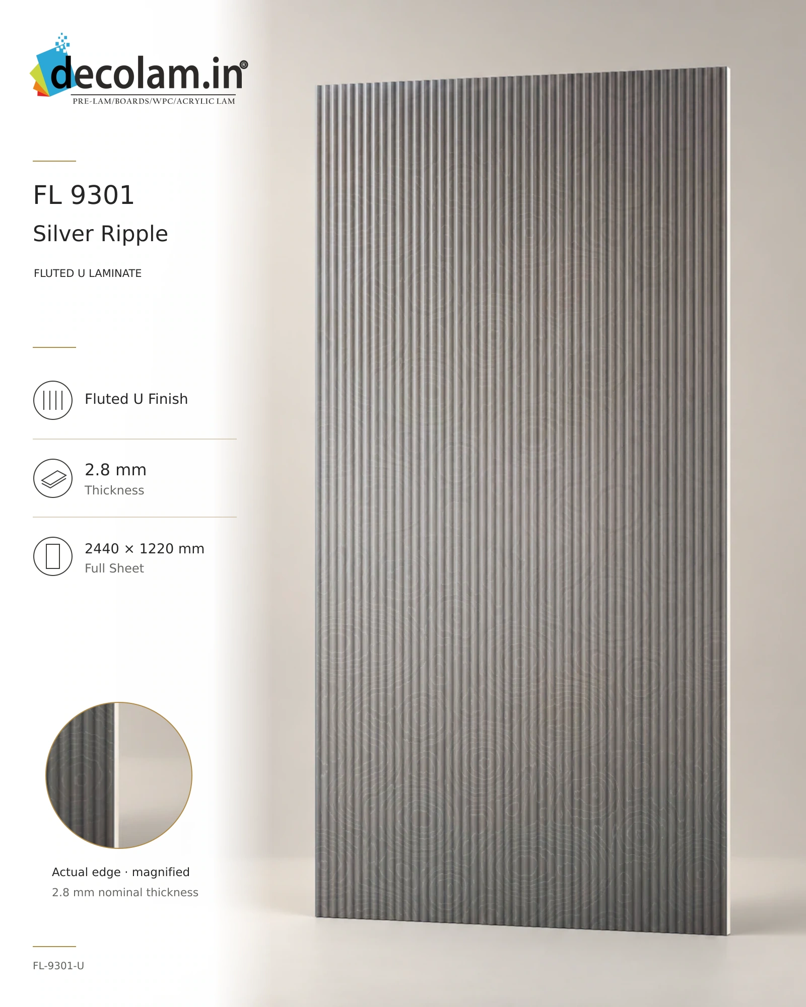 Silver Ripple Fluted