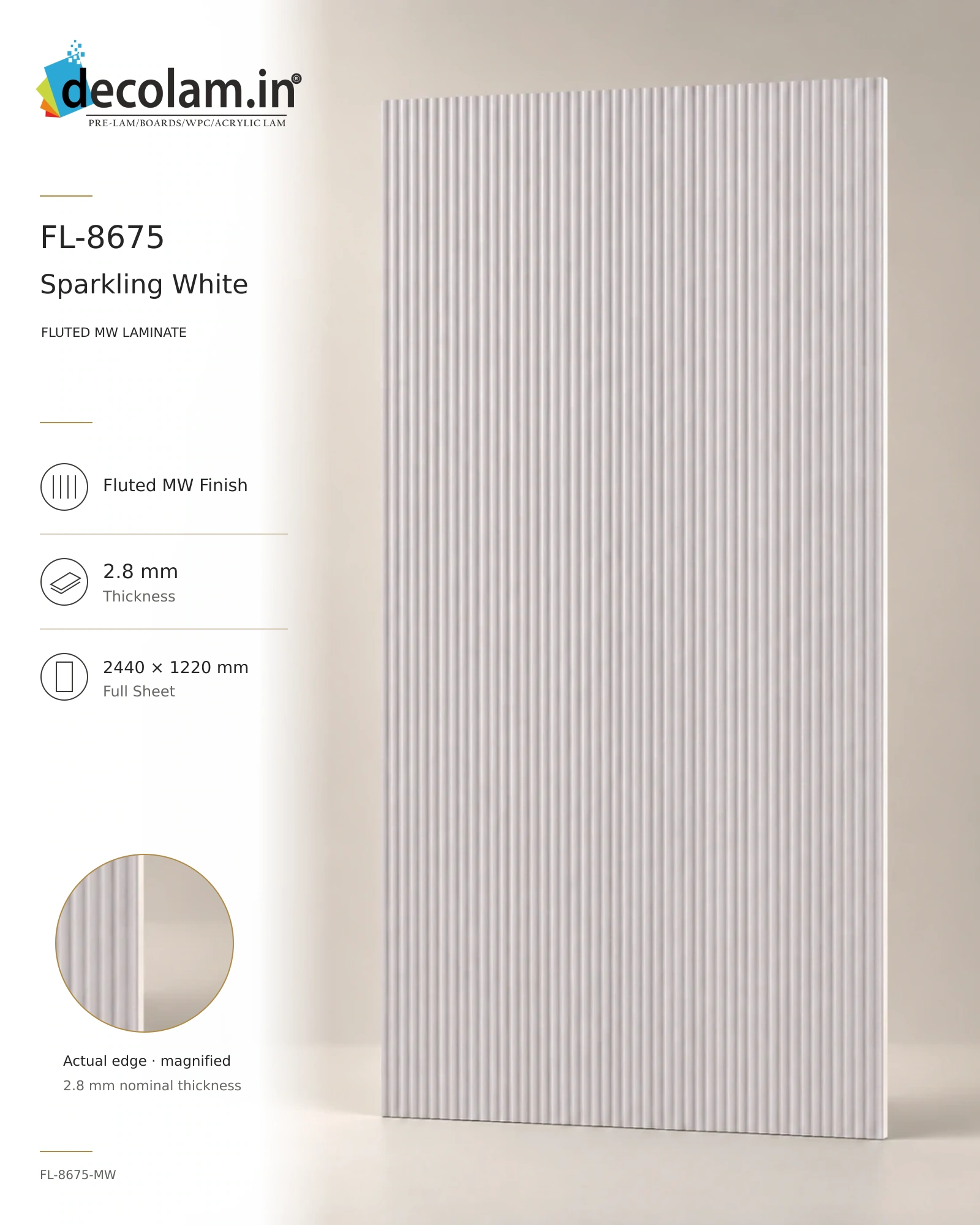Sparkling White Fluted