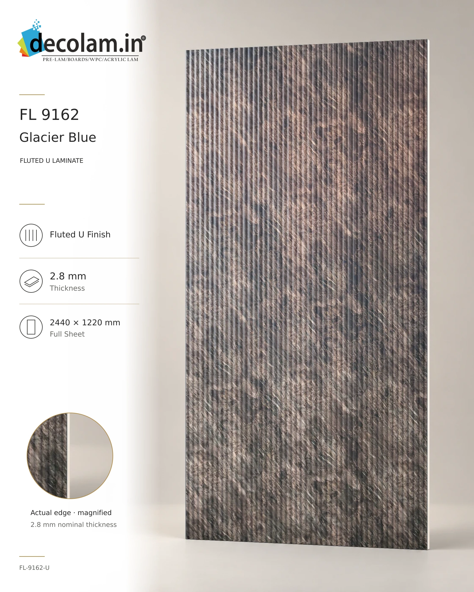 Glacier Blue Fluted