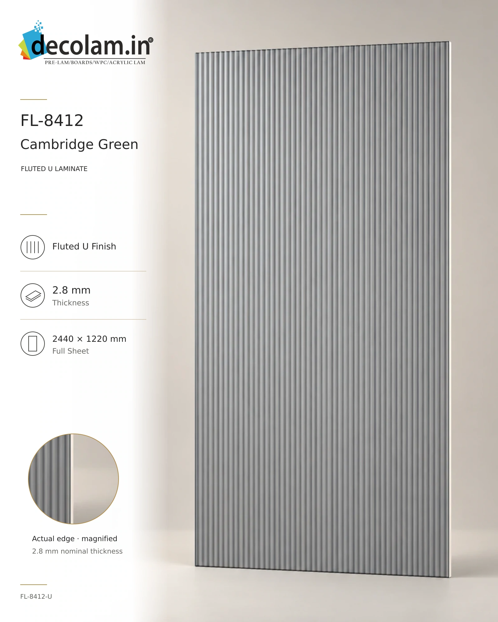 Cambridge Green Fluted