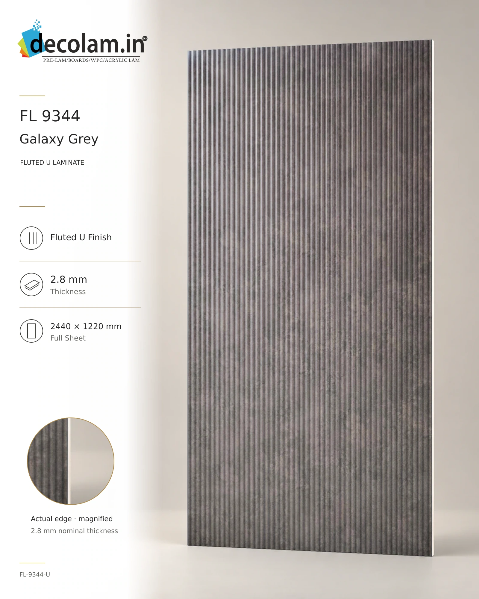 Galaxy Grey Fluted