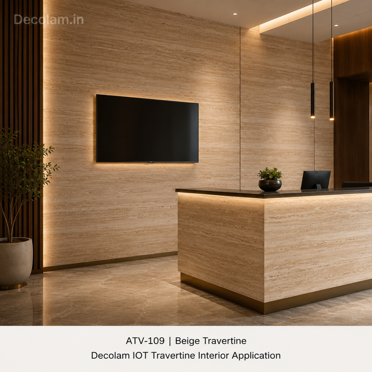 Decolam IOT Travertine ATV-109 Beige Travertine Texture image 2