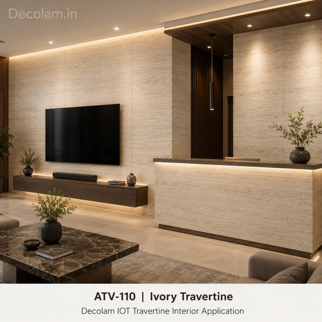 Decolam IOT Travertine ATV-110 Ivory Travertine Texture image 2