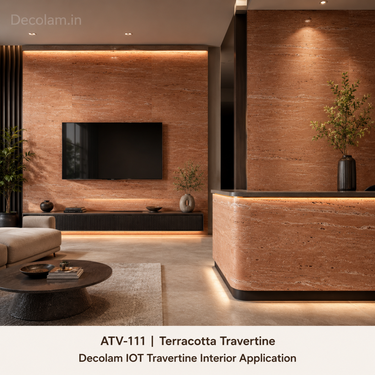 Decolam IOT Travertine ATV-111 Terracotta Travertine Texture image 2