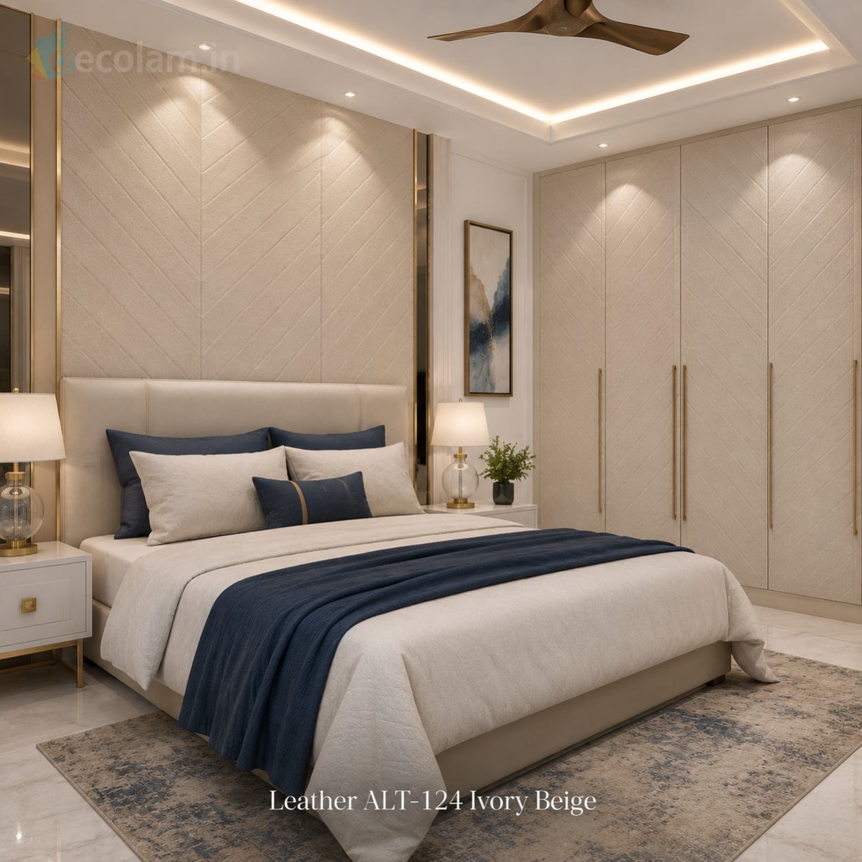 Decolam IOT Leather ALT-124 Ivory Beige Texture image 2