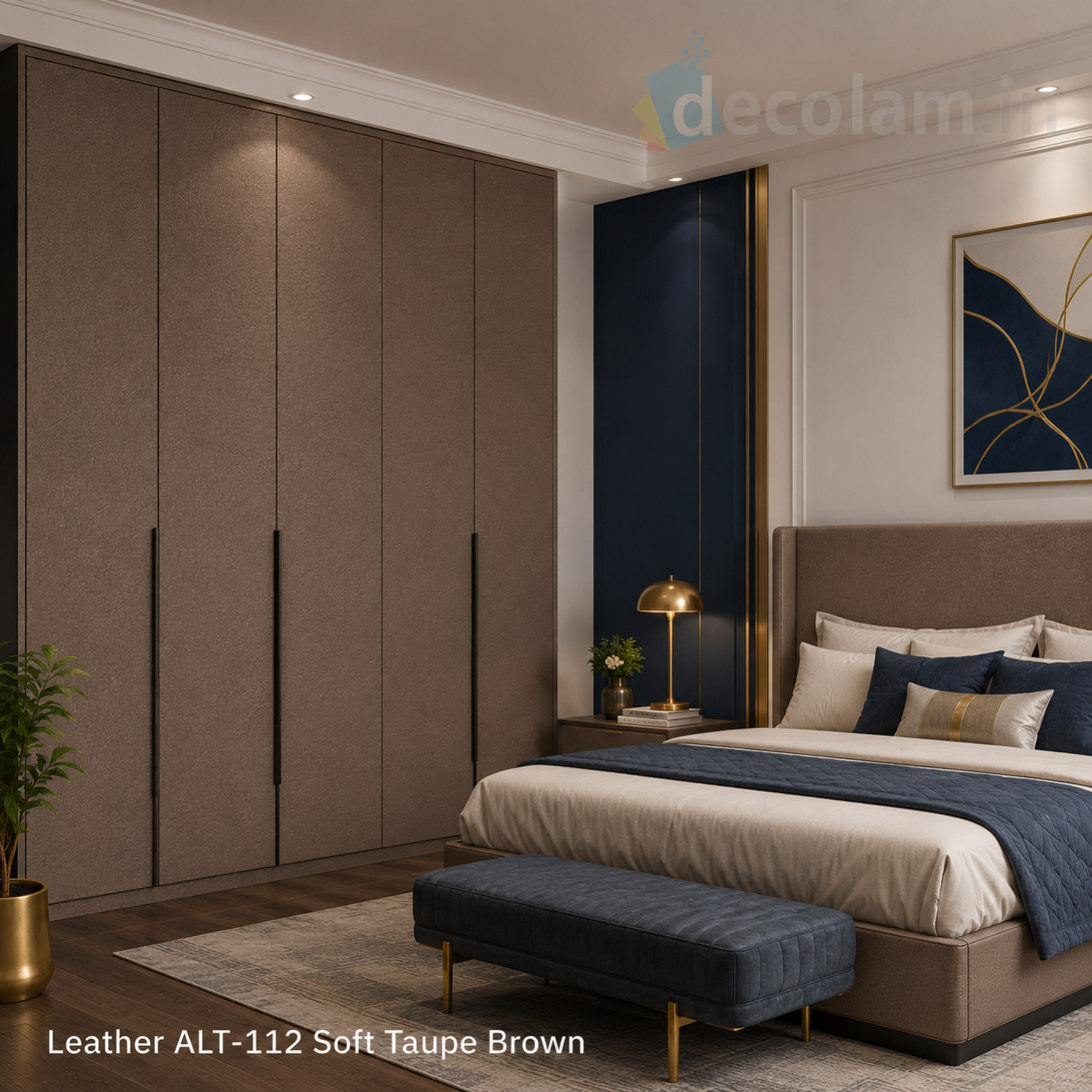 Decolam IOT Leather ALT-112 Soft Taupe Brown Texture image 3