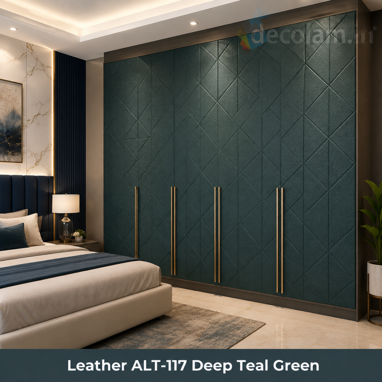 Decolam IOT Leather ALT-117 Deep Teal Green Texture image 2