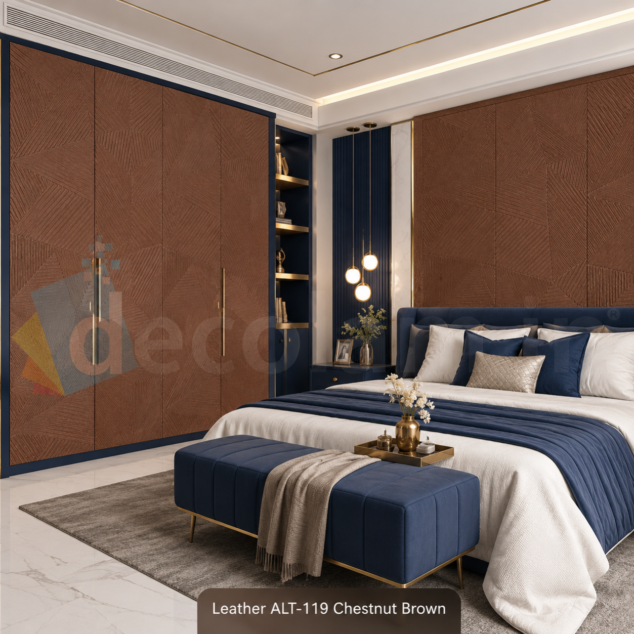 Decolam IOT Leather ALT-119 Chestnut Brown Texture image 2