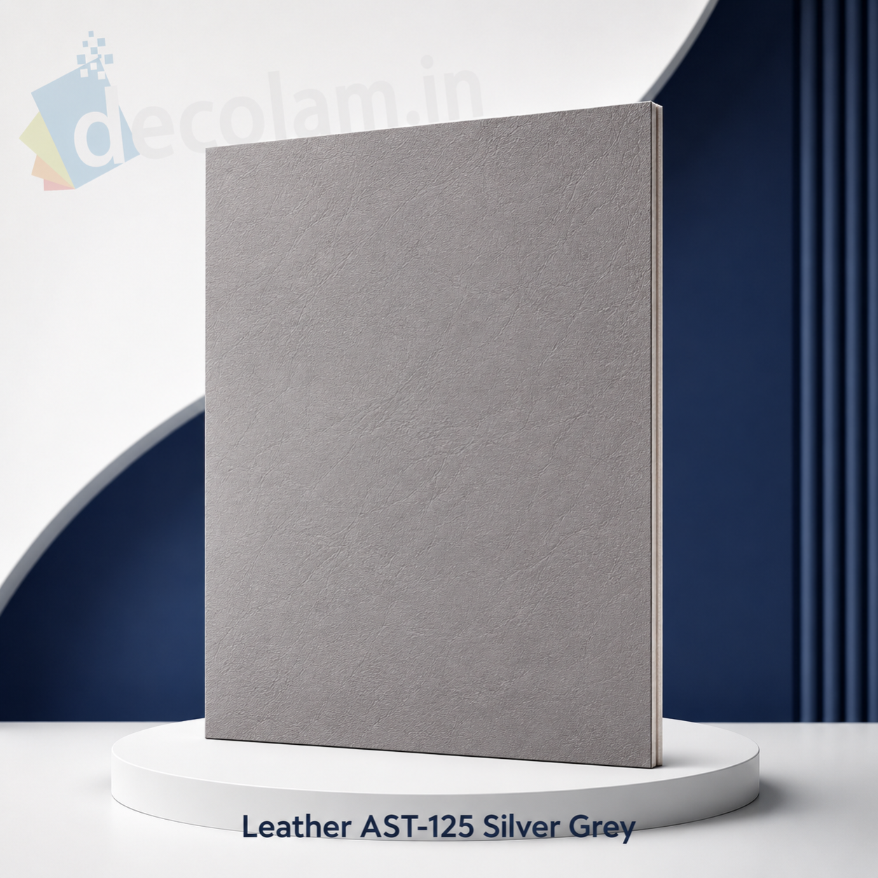 AST-125 Silver Grey Texture-Decolam IOT Leather image 1