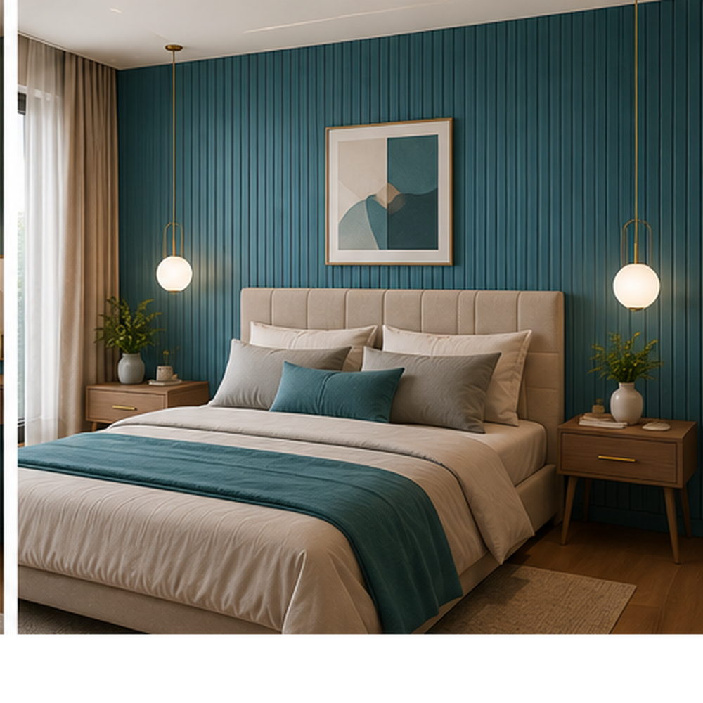 Decolam Fluted Series FL-160 Turquoise Blue Acrylic Laminate image 2