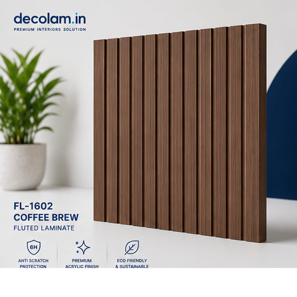 Decolam Fluted Series FL-1602 Coffee Brew Acrylic Laminate image 1