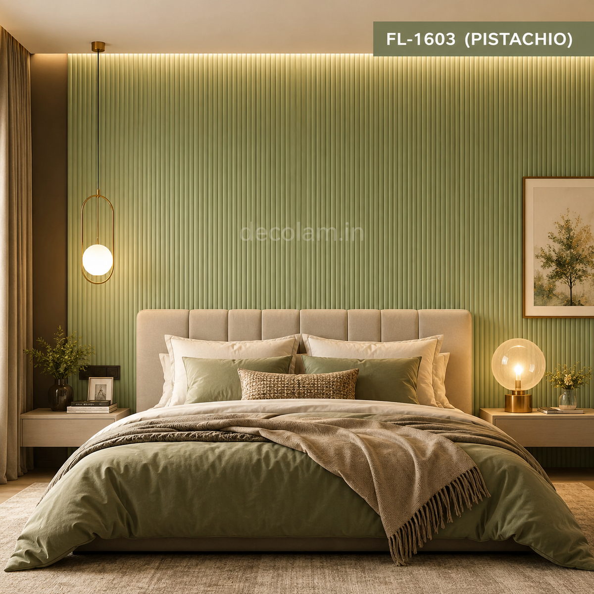 Decolam Fluted Series FL-1603 Pistachio Acrylic Laminate image 2