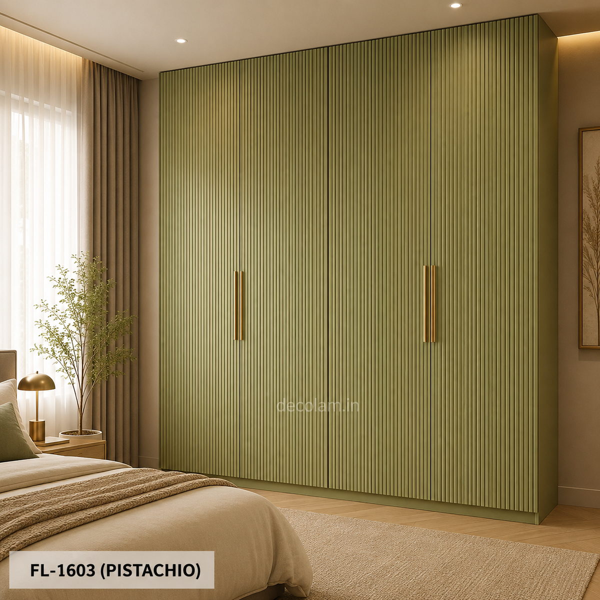 Decolam Fluted Series FL-1603 Pistachio Acrylic Laminate image 3
