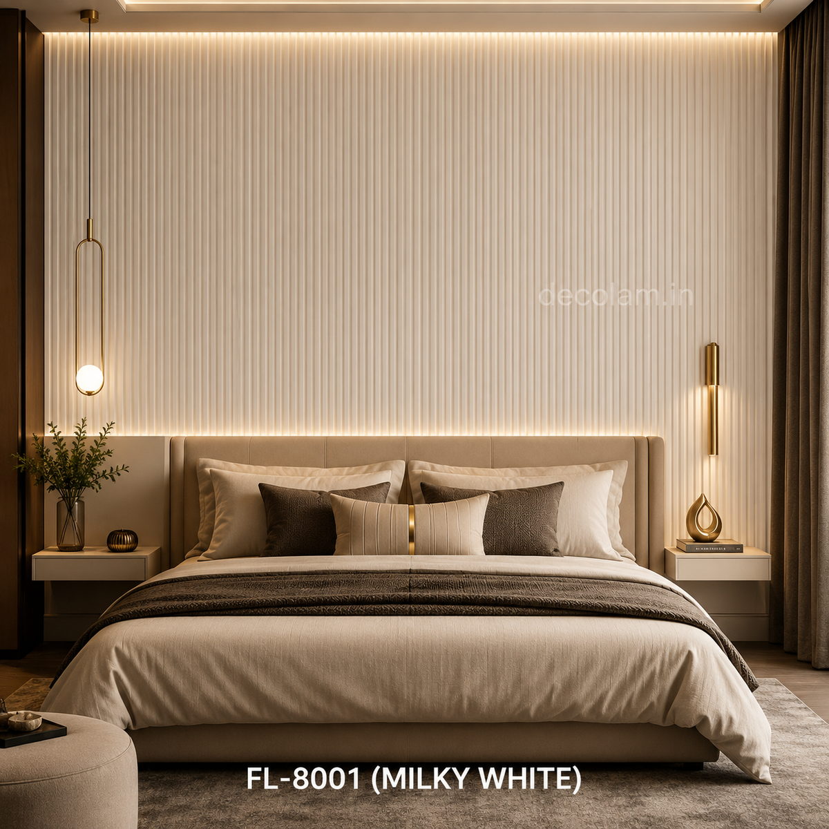 Decolam Fluted Series FL-8001 Milky White Acrylic Laminate image 2