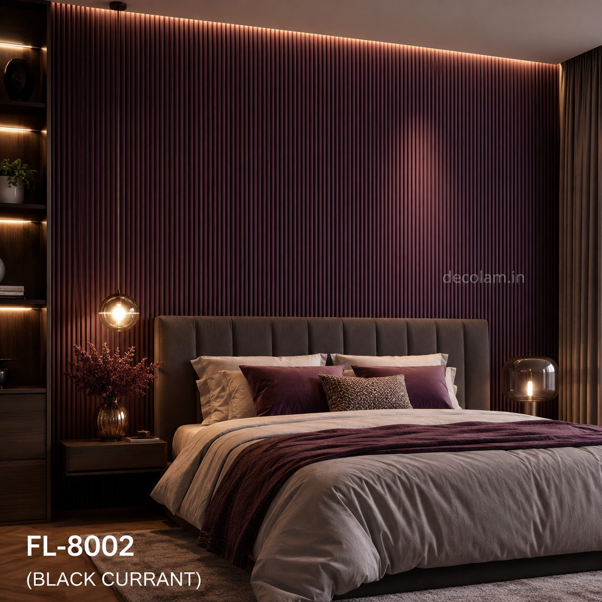 Decolam Fluted Series FL-8002 Black Currant Acrylic Laminate image 2