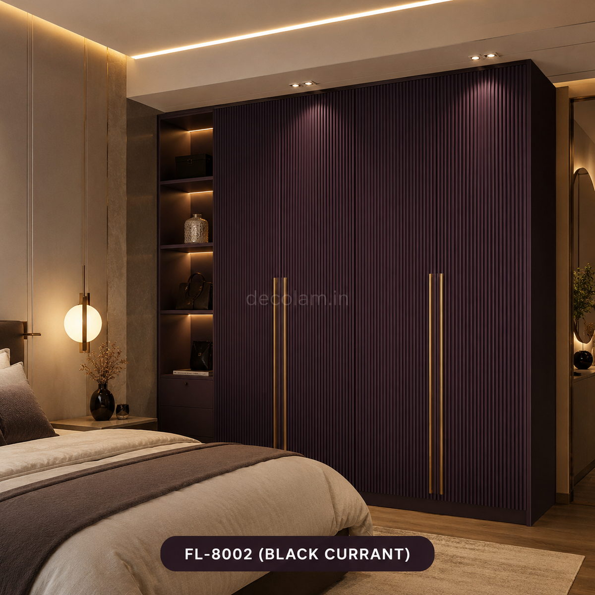 Decolam Fluted Series FL-8002 Black Currant Acrylic Laminate image 3