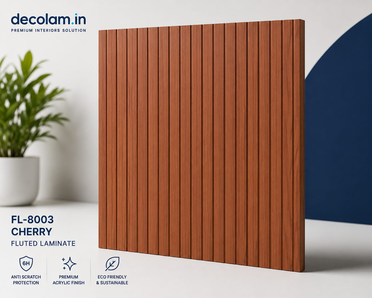 Decolam Fluted Series FL-8003 Cherry Acrylic Laminate image 1