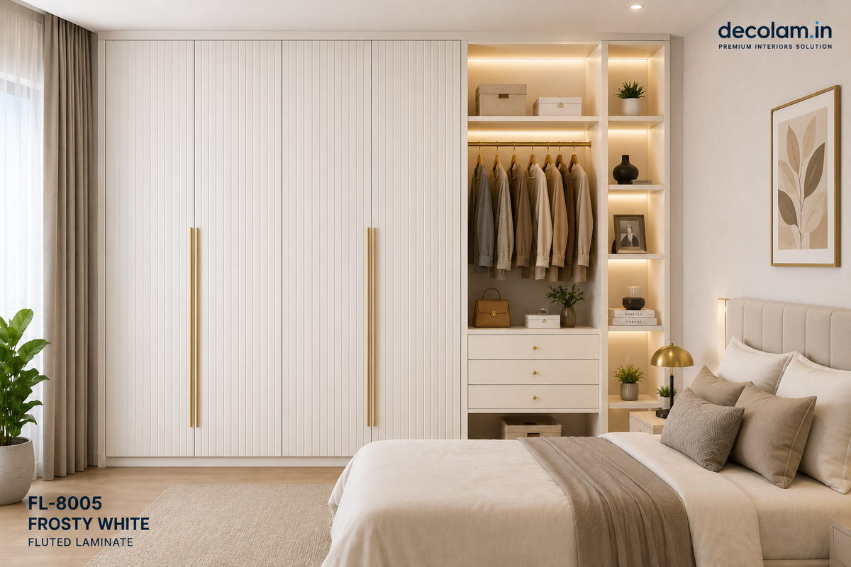 Decolam Fluted Series FL-8005 Frosty White Acrylic Laminate image 3