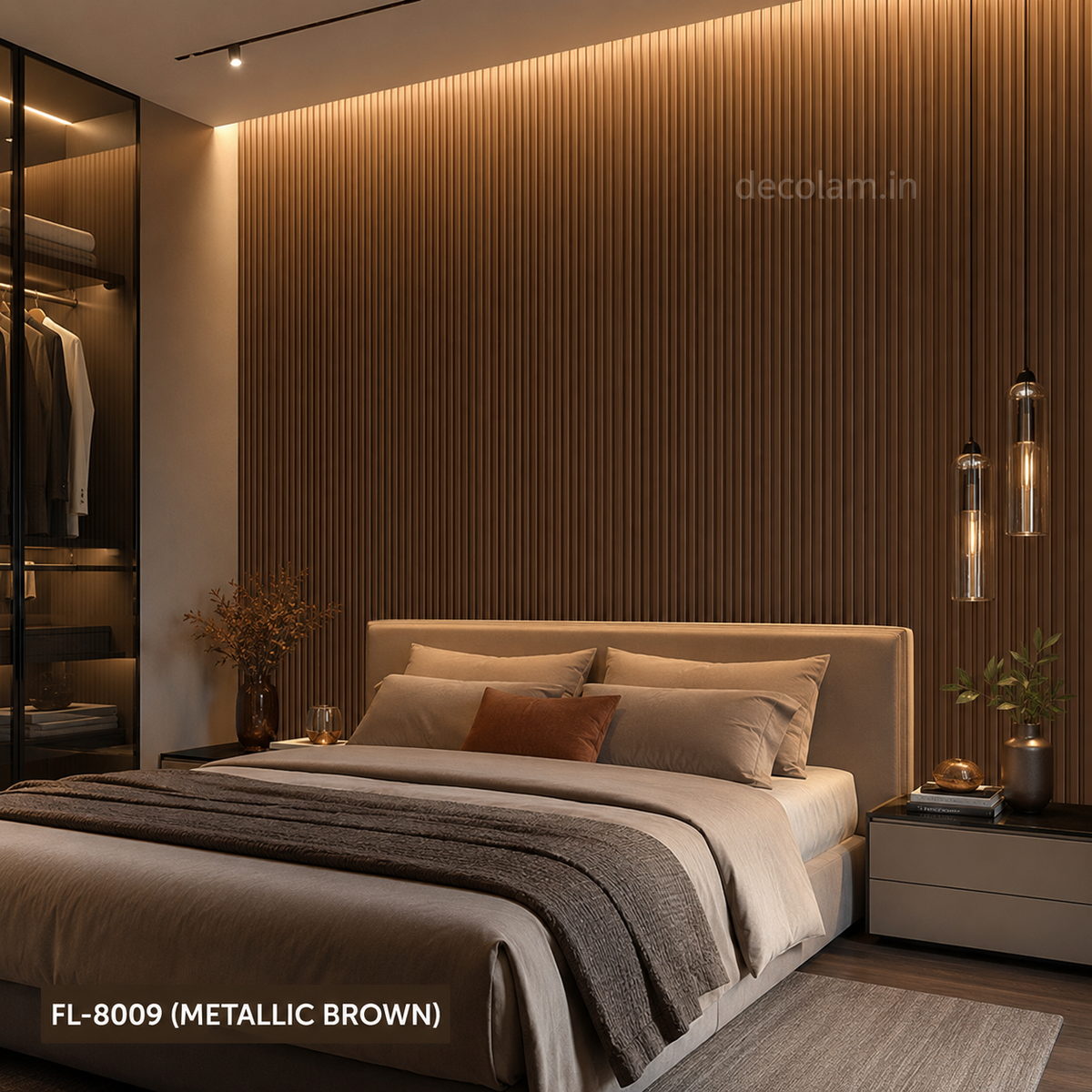 Decolam Fluted Series FL-8009 Metallic Brown Acrylic Laminate image 2