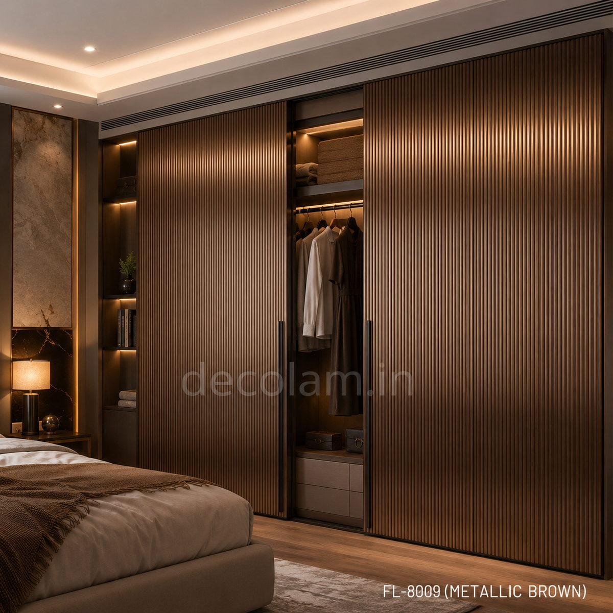 Decolam Fluted Series FL-8009 Metallic Brown Acrylic Laminate image 3
