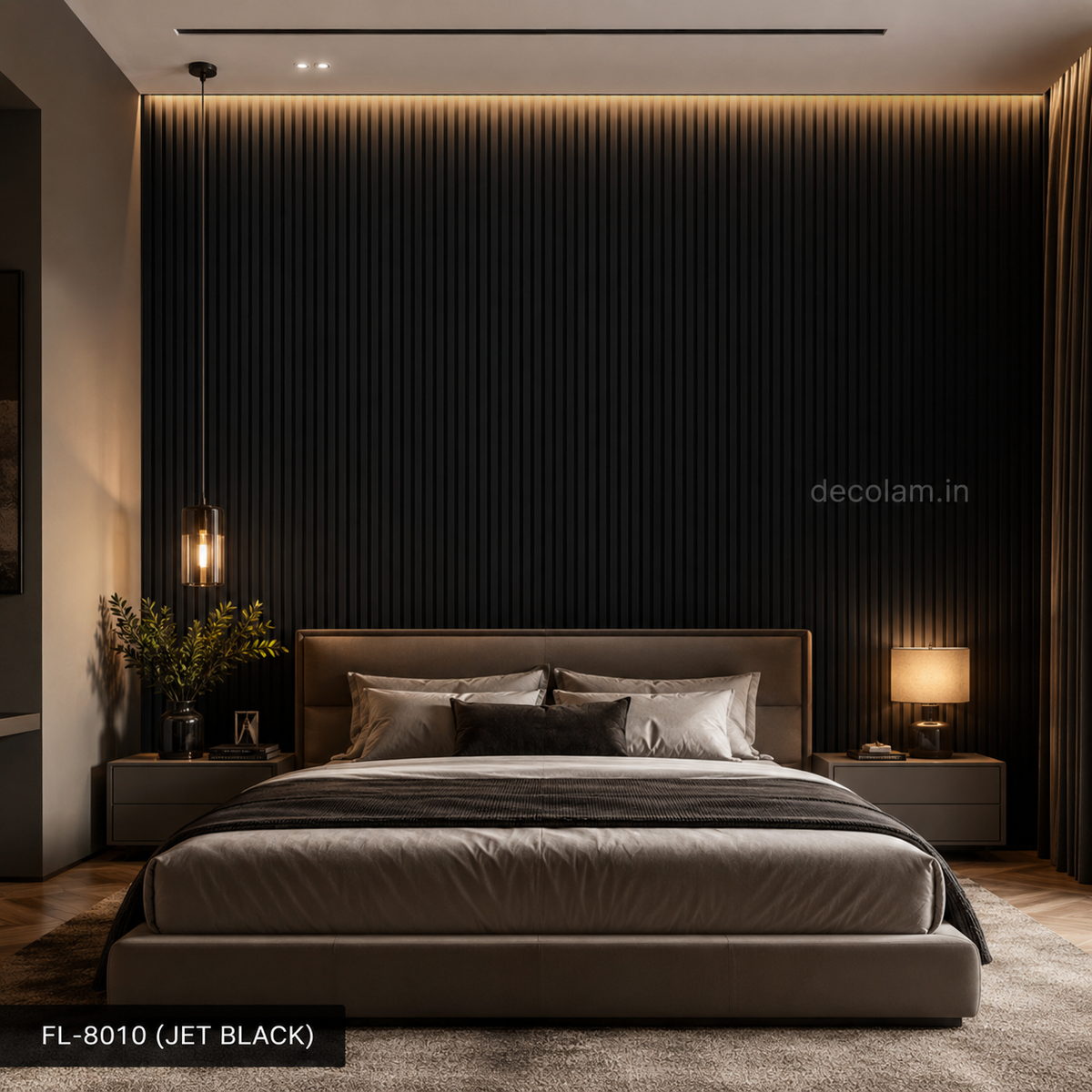 Decolam Fluted Series FL-8010 Jet Black Acrylic Laminate image 2