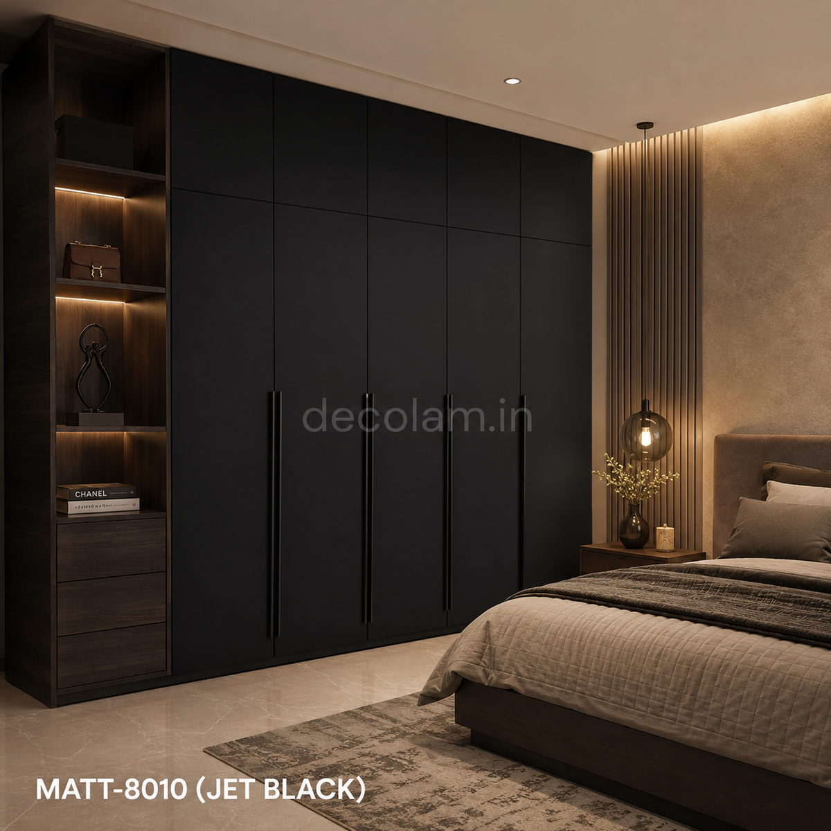 Decolam Fluted Series FL-8010 Jet Black Acrylic Laminate image 3