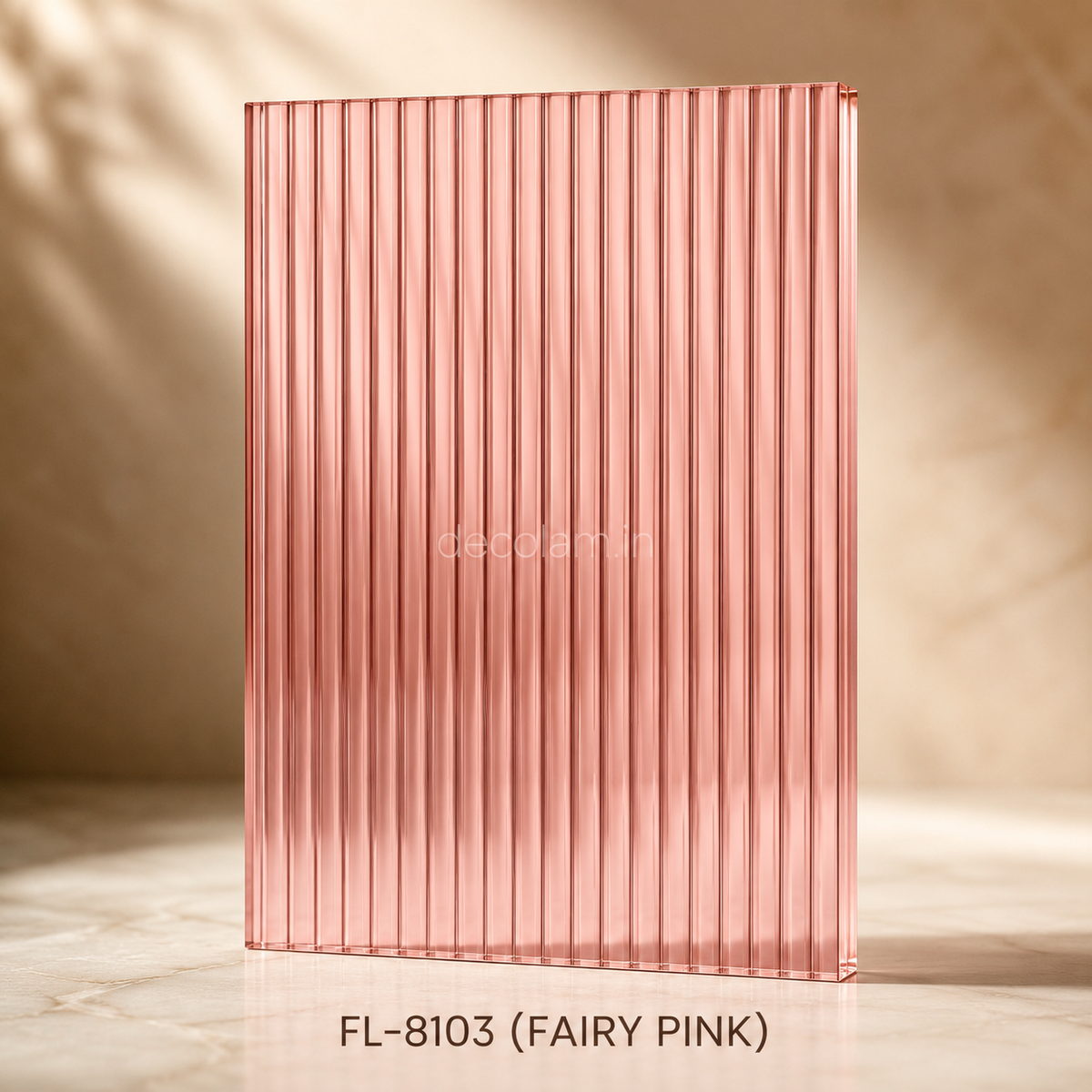 Decolam Fluted Series FL-8103 Fairy Pink Acrylic Laminate