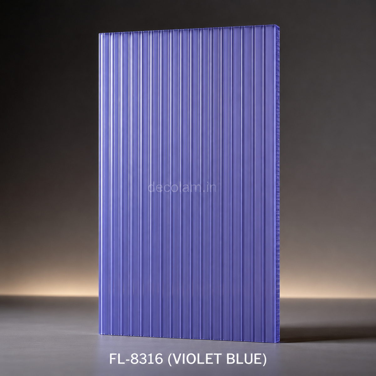 Decolam Fluted Series FL-8316 Violet Blue Acrylic Laminate