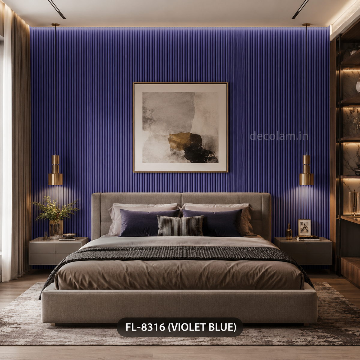 Decolam Fluted Series FL-8316 Violet Blue Acrylic Laminate image 3