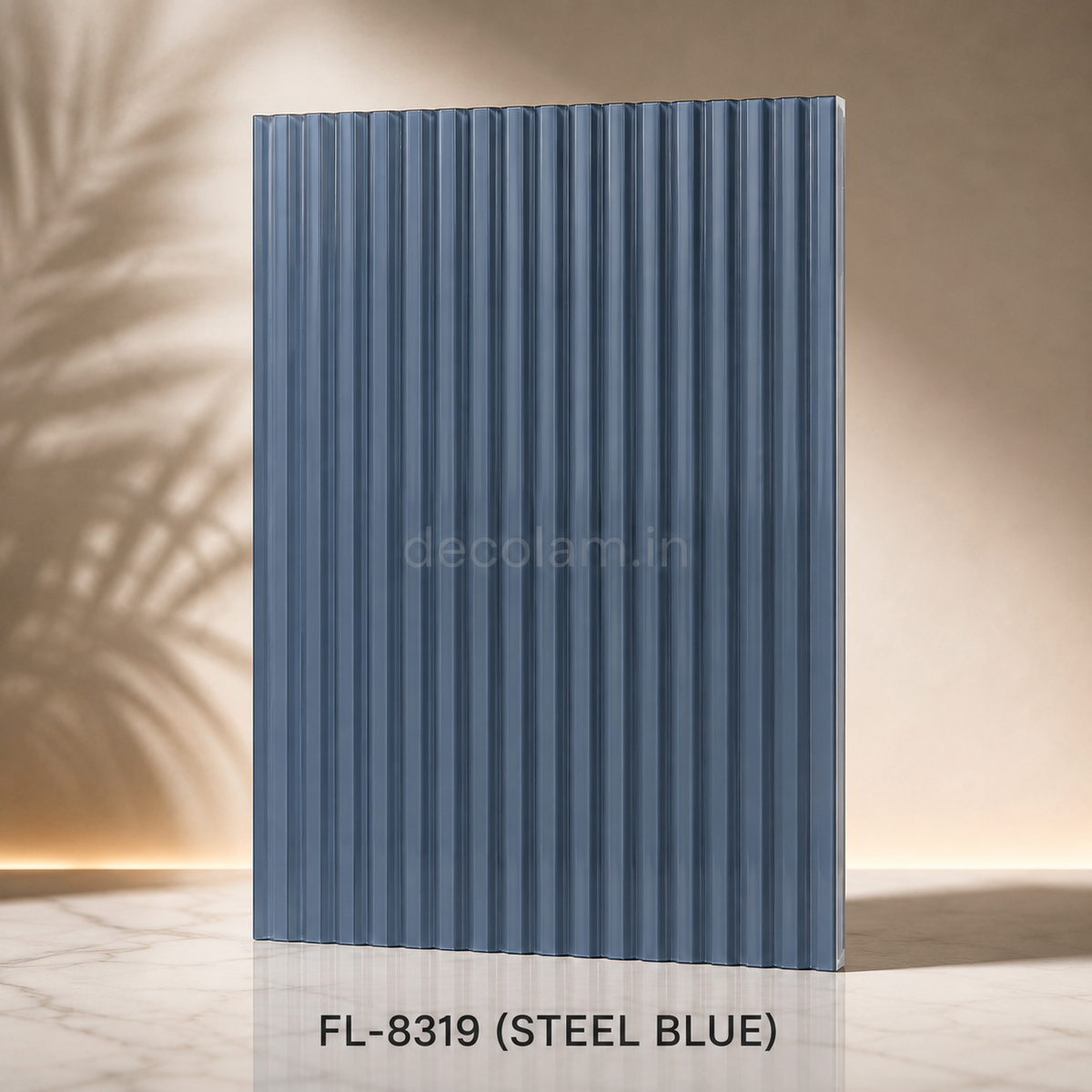 Decolam Fluted Series FL-8319 Steel Blue Acrylic Laminate