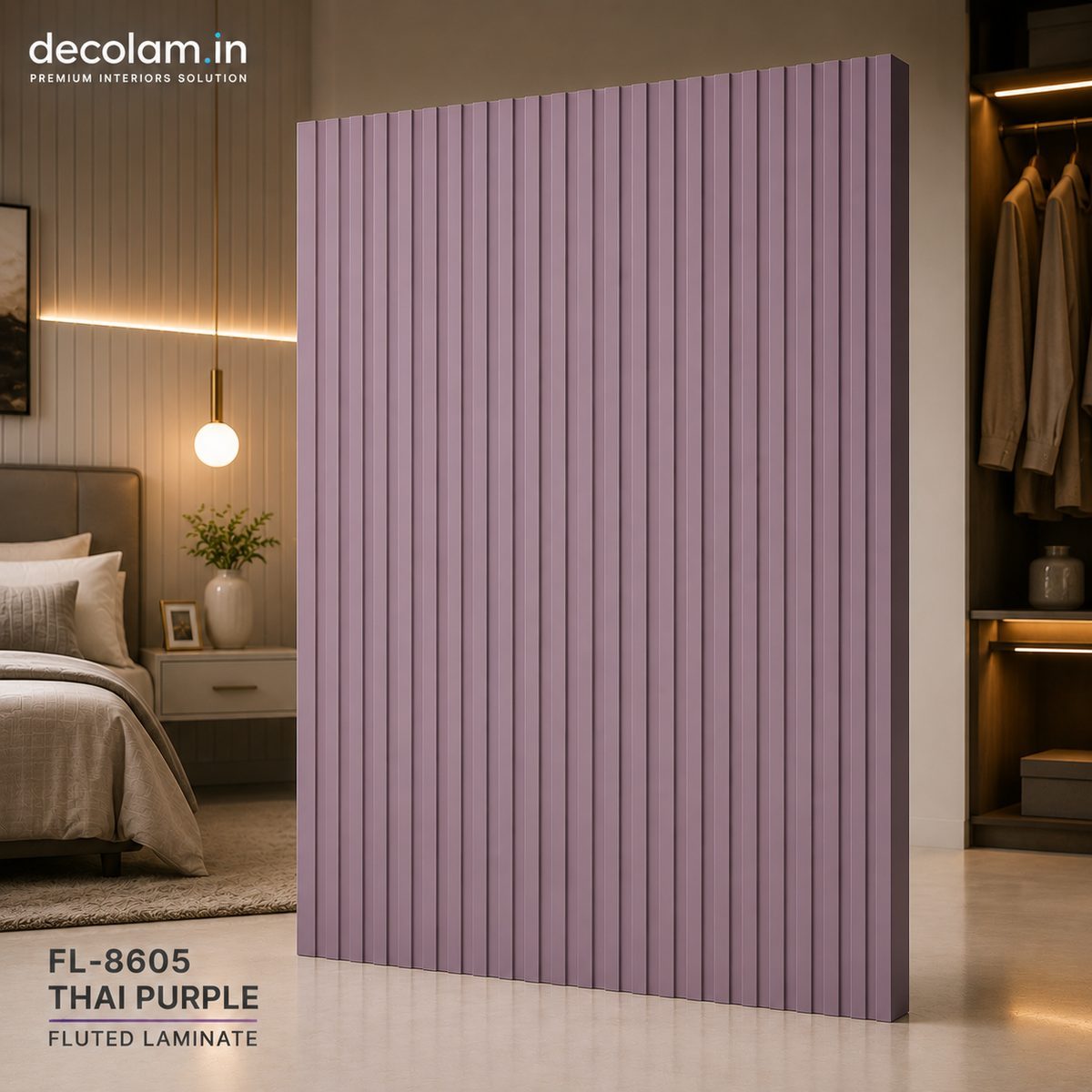 Decolam Fluted Series FL-8605 Thai Purple Acrylic Laminate