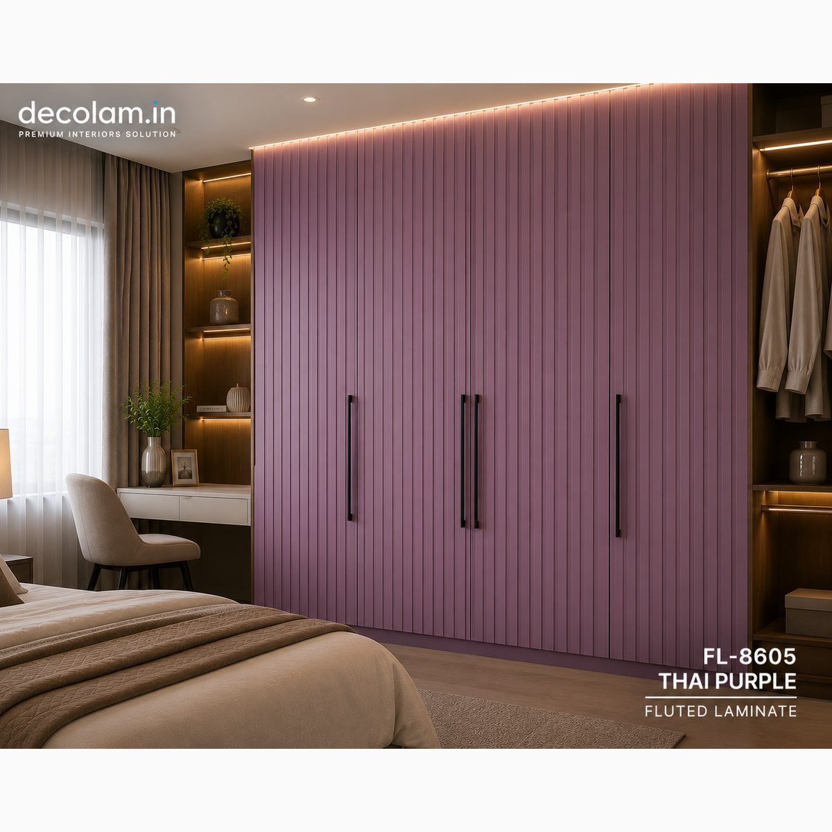 Decolam Fluted Series FL-8605 Thai Purple Acrylic Laminate image 3
