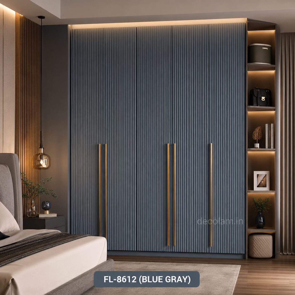 Decolam Fluted Series FL-8612 Blue Gray Acrylic Laminate image 3
