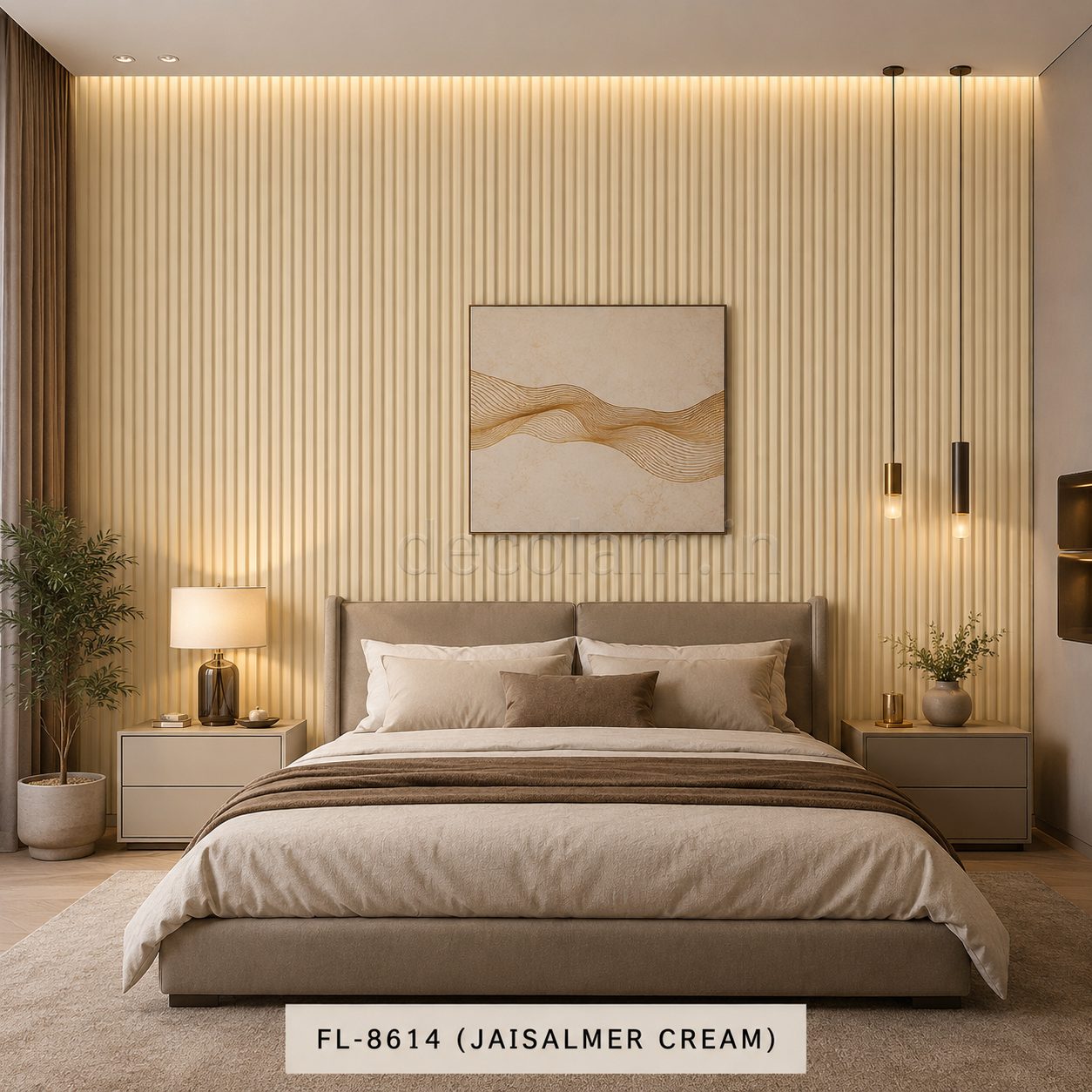 Decolam Fluted Series FL-8614 Jaisalmer Cream Acrylic Laminate image 2