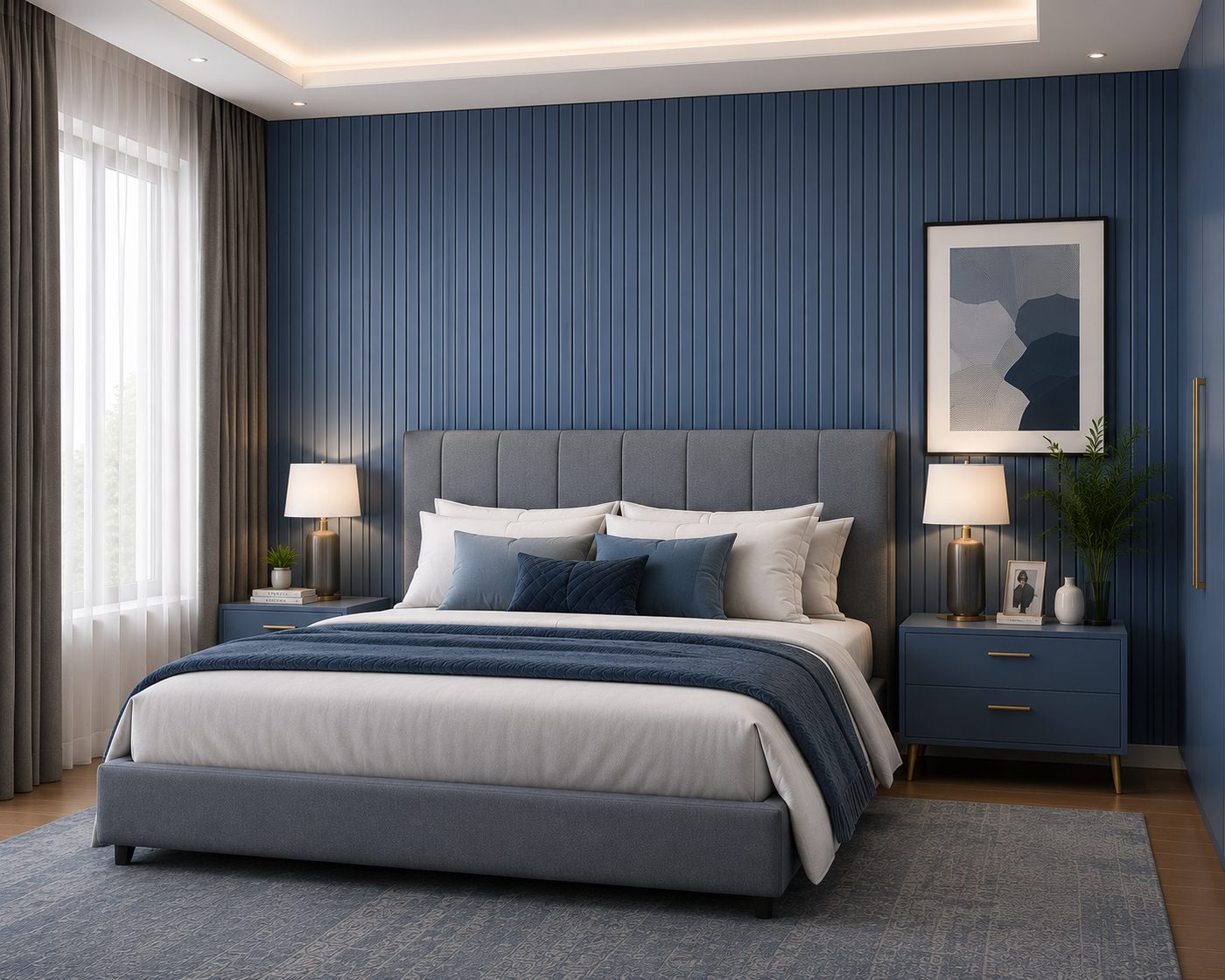 Decolam Fluted Series FL-8618 Blue Acrylic Laminate image 2