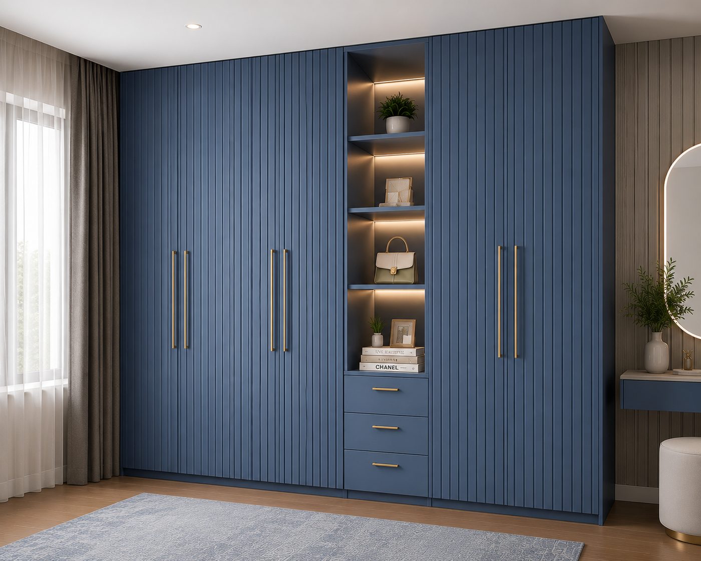 Decolam Fluted Series FL-8618 Blue Acrylic Laminate image 3