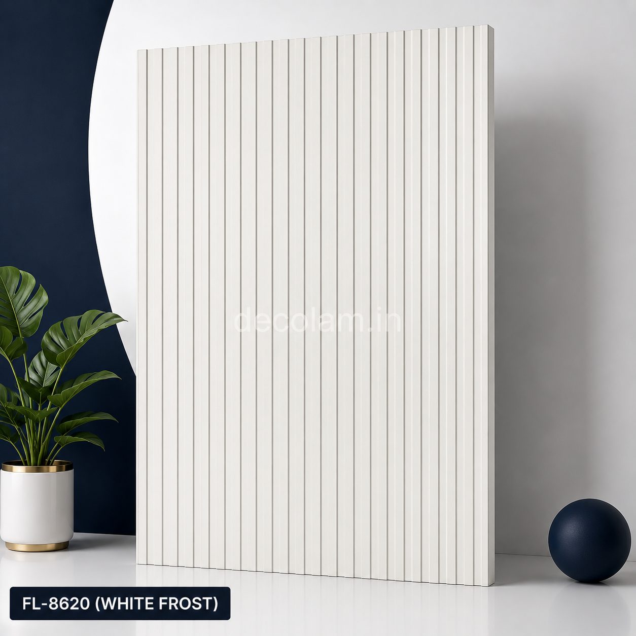 Decolam Fluted Series FL-8620 White Frost Acrylic Laminate image 1