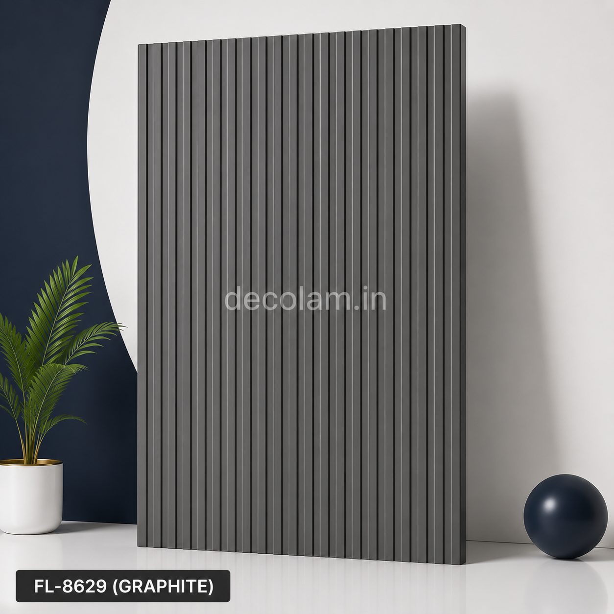 Decolam Fluted Series FL-8629 Graphite Acrylic Laminate image 1