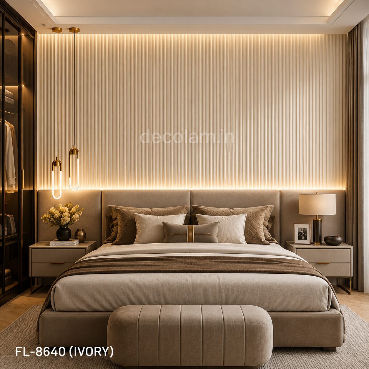 Decolam Fluted Series FL-8640 Ivory Acrylic Laminate image 2