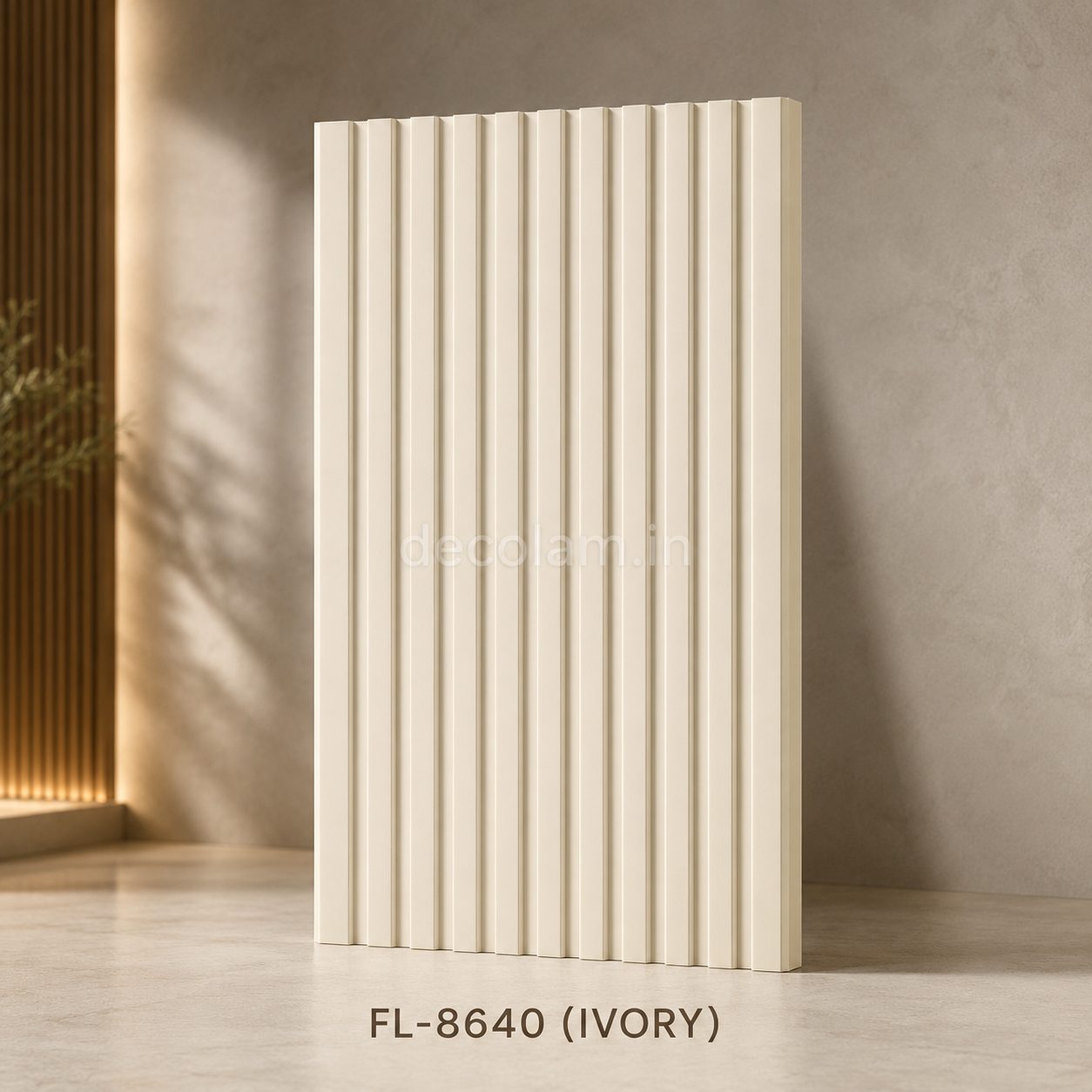 Decolam Fluted Series FL-8640 Ivory Acrylic Laminate image 1